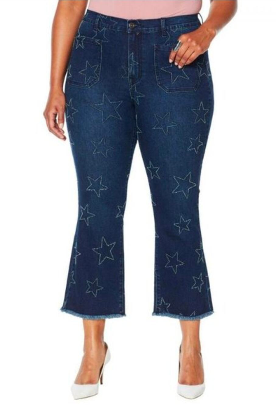 DG2 Star Jeans Y2K Denim Americana Western Coquette Distressed Raw Hem 6P